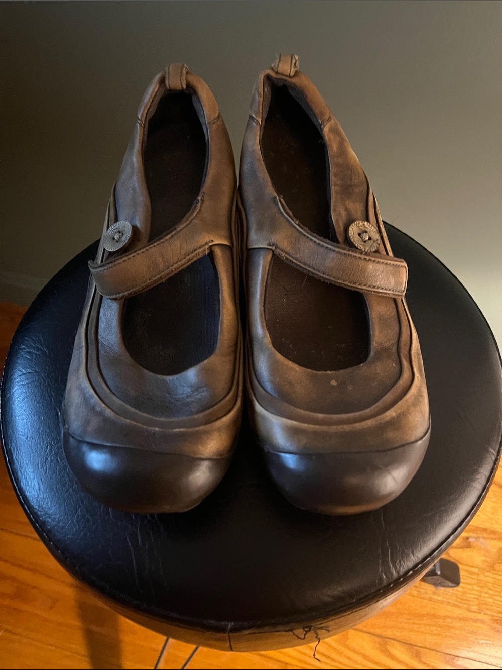 Merrell Brown Mary Jane Leather Comfort Flats